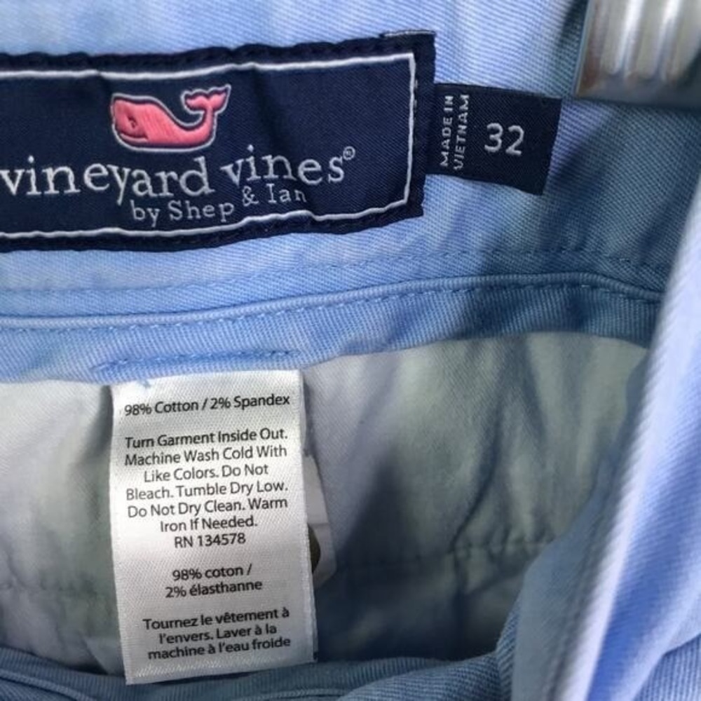 Vineyard Vines Mens Breaker Short Light Blue Cotton Twill Chino 1H0462 Size 32 - Picture 3 of 10
